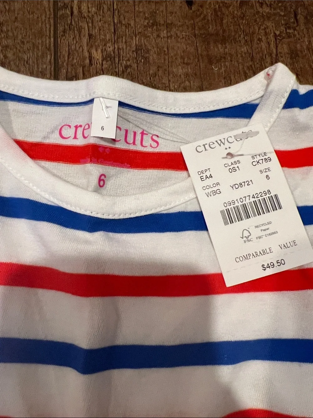 NWT J. Crew Crewcuts Girls Sleeveless Striped Dress, size 6